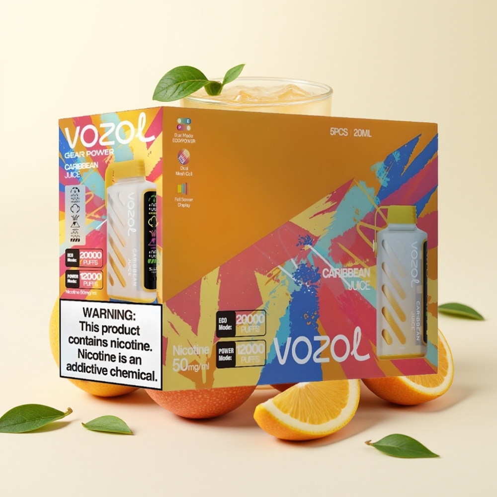 VOZOL Gear Power 20000 Puffs Jugo Caribeño Pantalla Completa