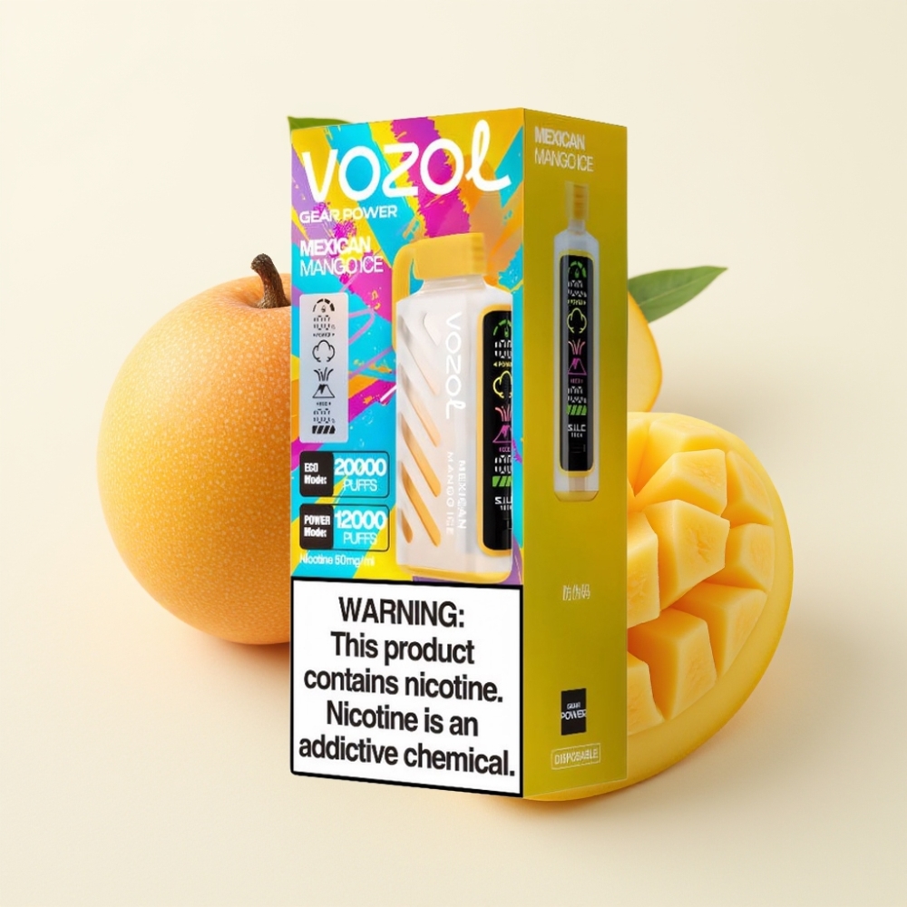 VOZOL Gear Power 20000 Puffs Mango Mexicano Hielo Pantalla Completa Dual Mesh