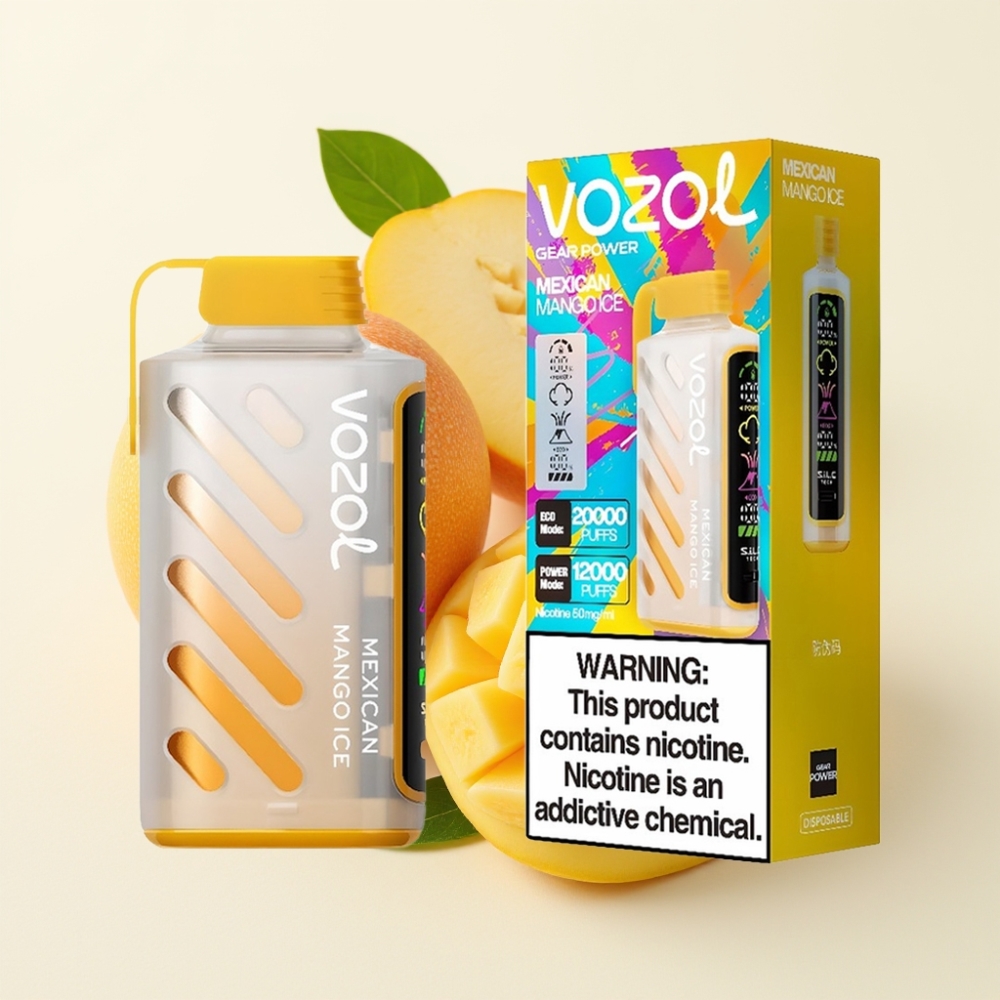 VOZOL Gear Power 20000 Puffs Mango Mexicano Hielo Pantalla Completa Dual Mesh