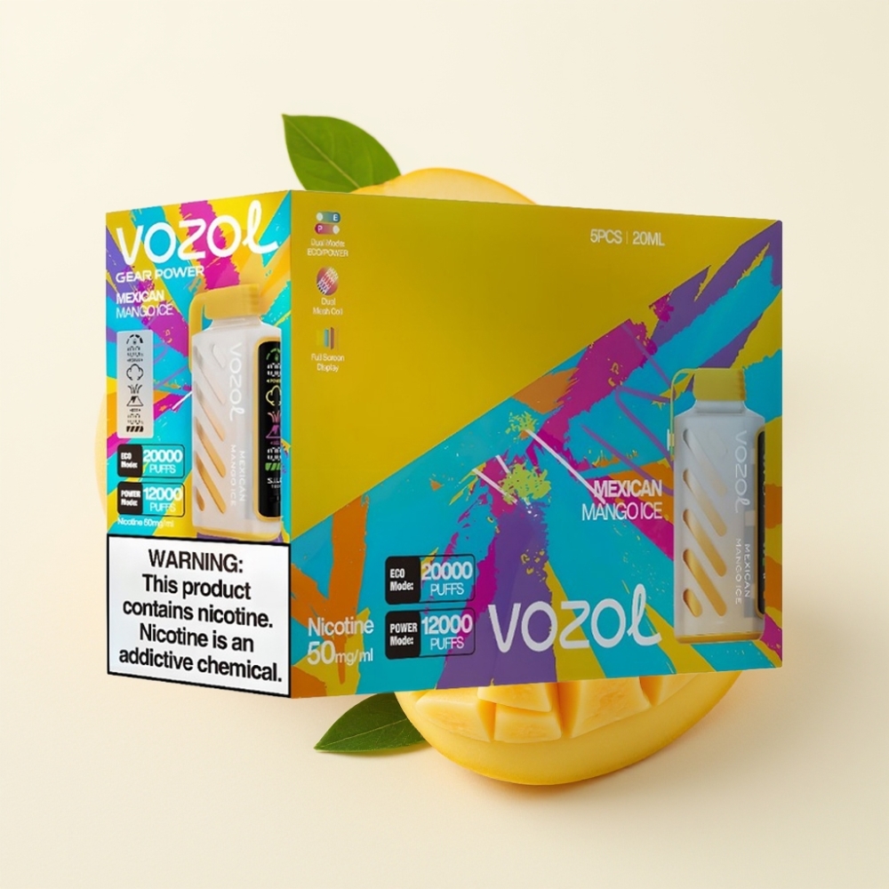 VOZOL Gear Power 20000 Puffs Mango Mexicano Hielo Pantalla Completa Dual Mesh