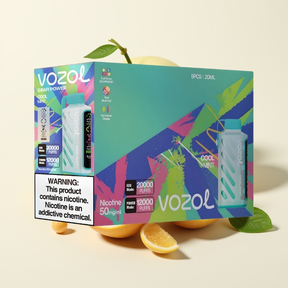 VOZOL Gear Power 20000 Puffs Menta Refrescante Pantalla Completa 20mL
