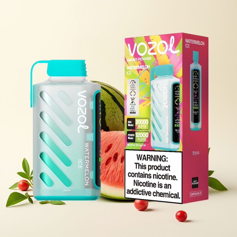 VOZOL Gear Power 20000 Puffs Sandía Helada Pantalla Completa Dual Mesh Coil