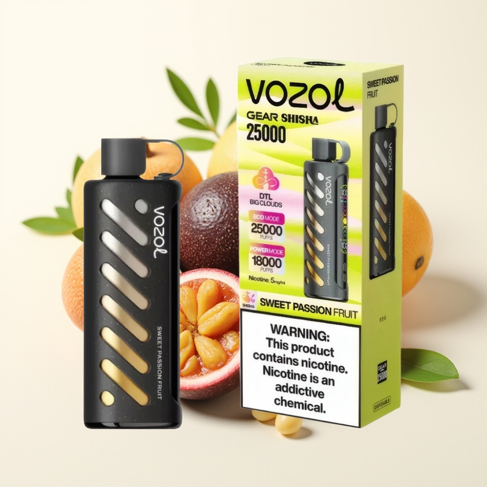 VOZOL Gear Shisha 25000 Puffs Dulce Fruta de la Pasión Dual Mesh Modos