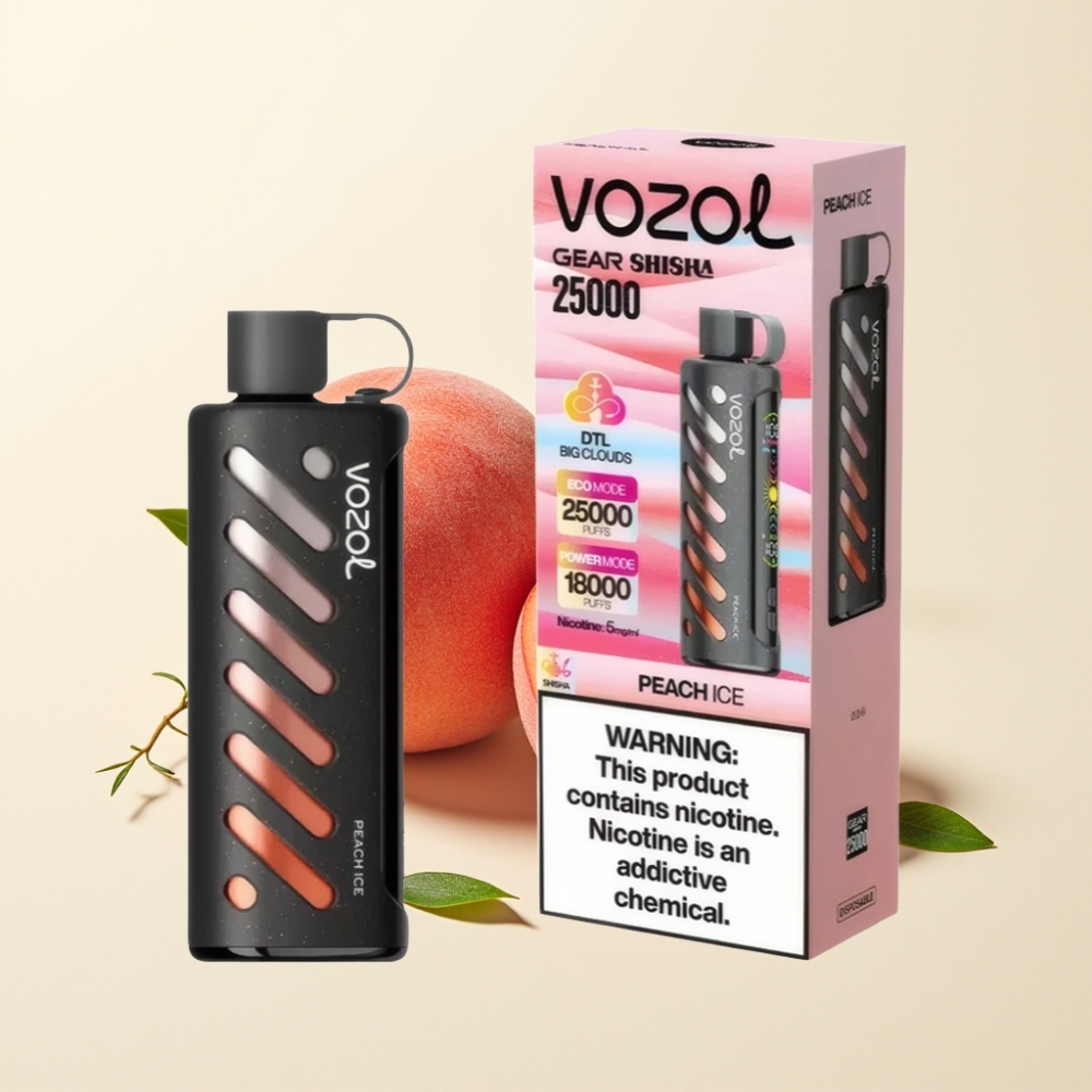 VOZOL Gear Shisha 25000 Puffs Durazno Hielo Dual Mesh 1000mAh
