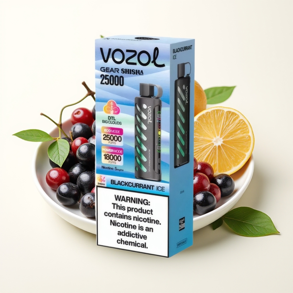 VOZOL Gear Shisha 25000 Puffs Grosella Negra Hielo Dual Mesh 1000mAh