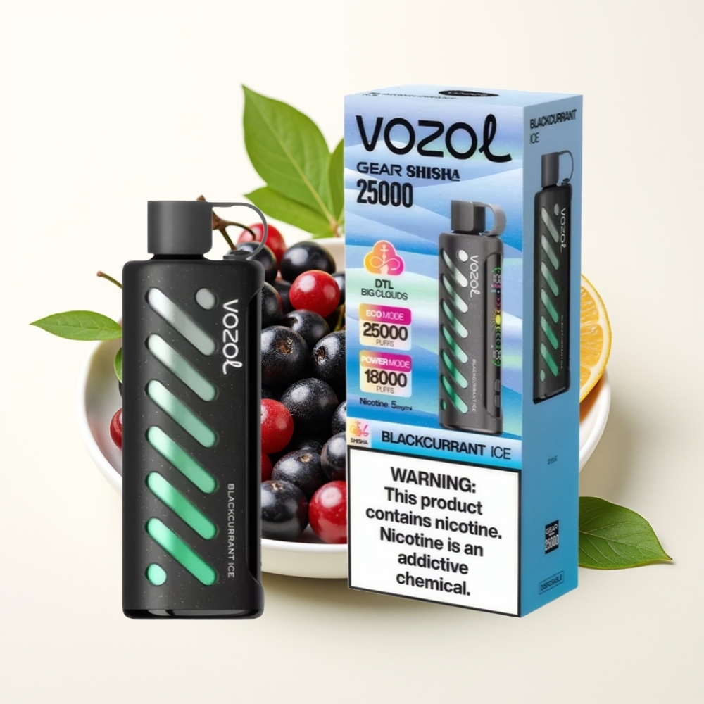 VOZOL Gear Shisha 25000 Puffs Grosella Negra Hielo Dual Mesh 1000mAh