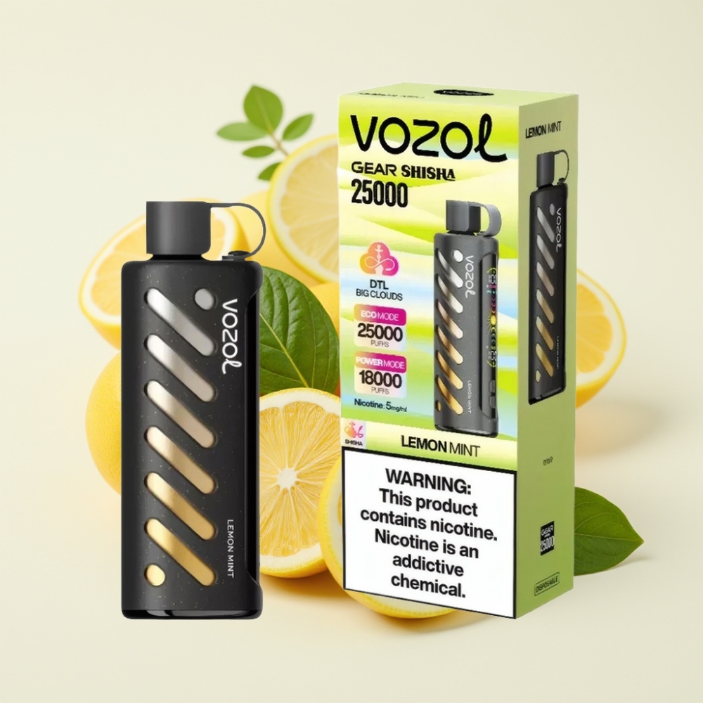 VOZOL Gear Shisha 25000 Puffs Limón Menta Dual Mesh