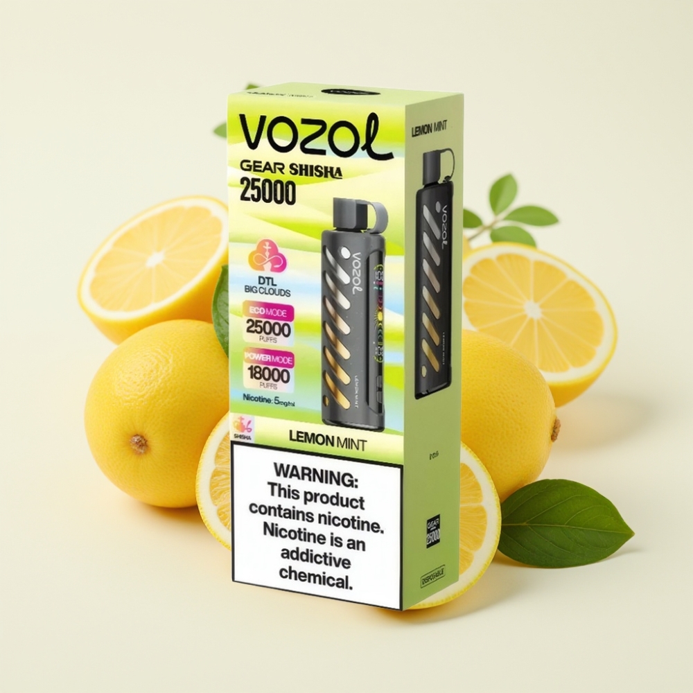 VOZOL Gear Shisha 25000 Puffs Limón Menta Dual Mesh