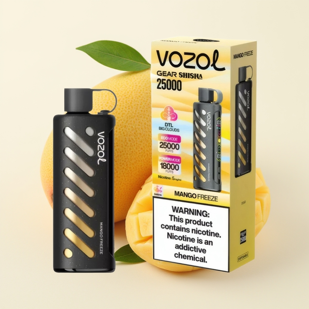 VOZOL Gear Shisha 25000 Puffs Mango Congelado Dual Mesh S.i.L.C Tech