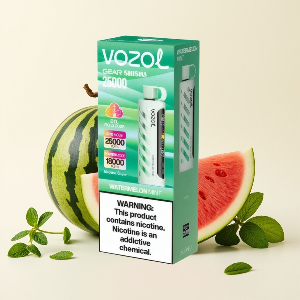 VOZOL Gear Shisha 25000 Puffs Sandía Menta S.i.L.C Tech Dual Mesh