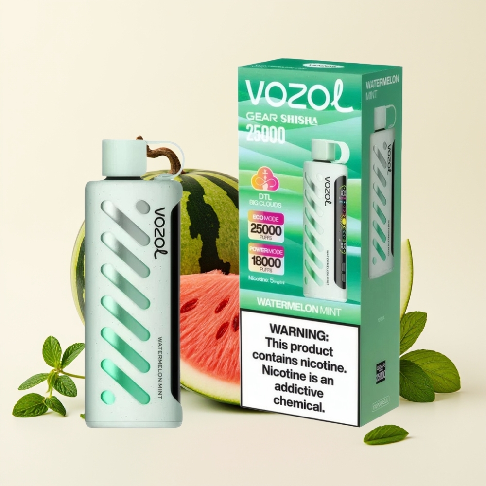 VOZOL Gear Shisha 25000 Puffs Sandía Menta S.i.L.C Tech Dual Mesh
