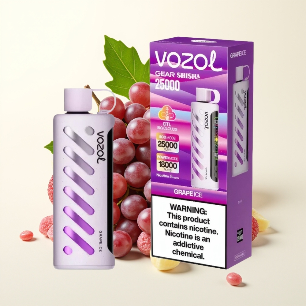 VOZOL Gear Shisha 25000 Puffs Vape Hielo Uva Dual Mesh 1000mAh