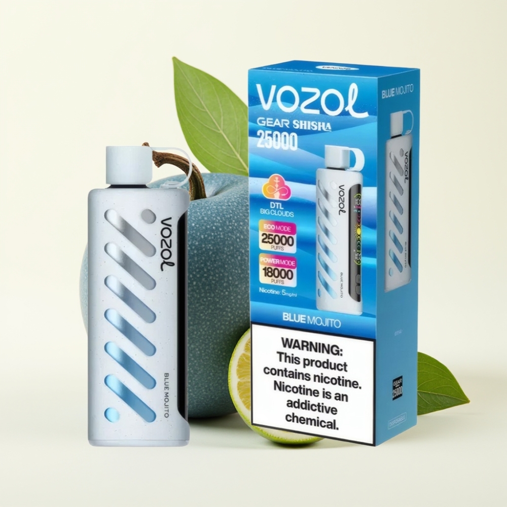 VOZOL Gear Shisha 25000 Puffs Vape Mojito Azul con 30 Sabores y S.i.L.C Tech