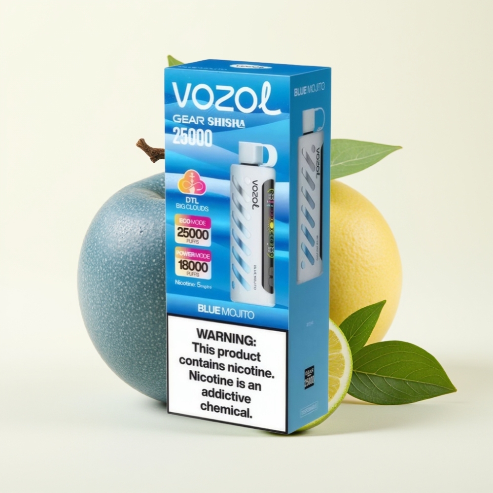 VOZOL Gear Shisha 25000 Puffs Vape Mojito Azul con 30 Sabores y S.i.L.C Tech