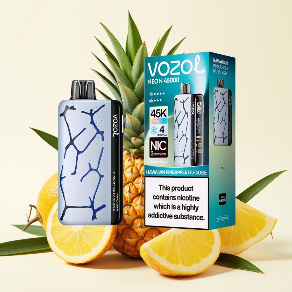Vozol Neon 45K 45000 Puffs Desechable Piña Paraíso Hawaiano 20ml 50mg