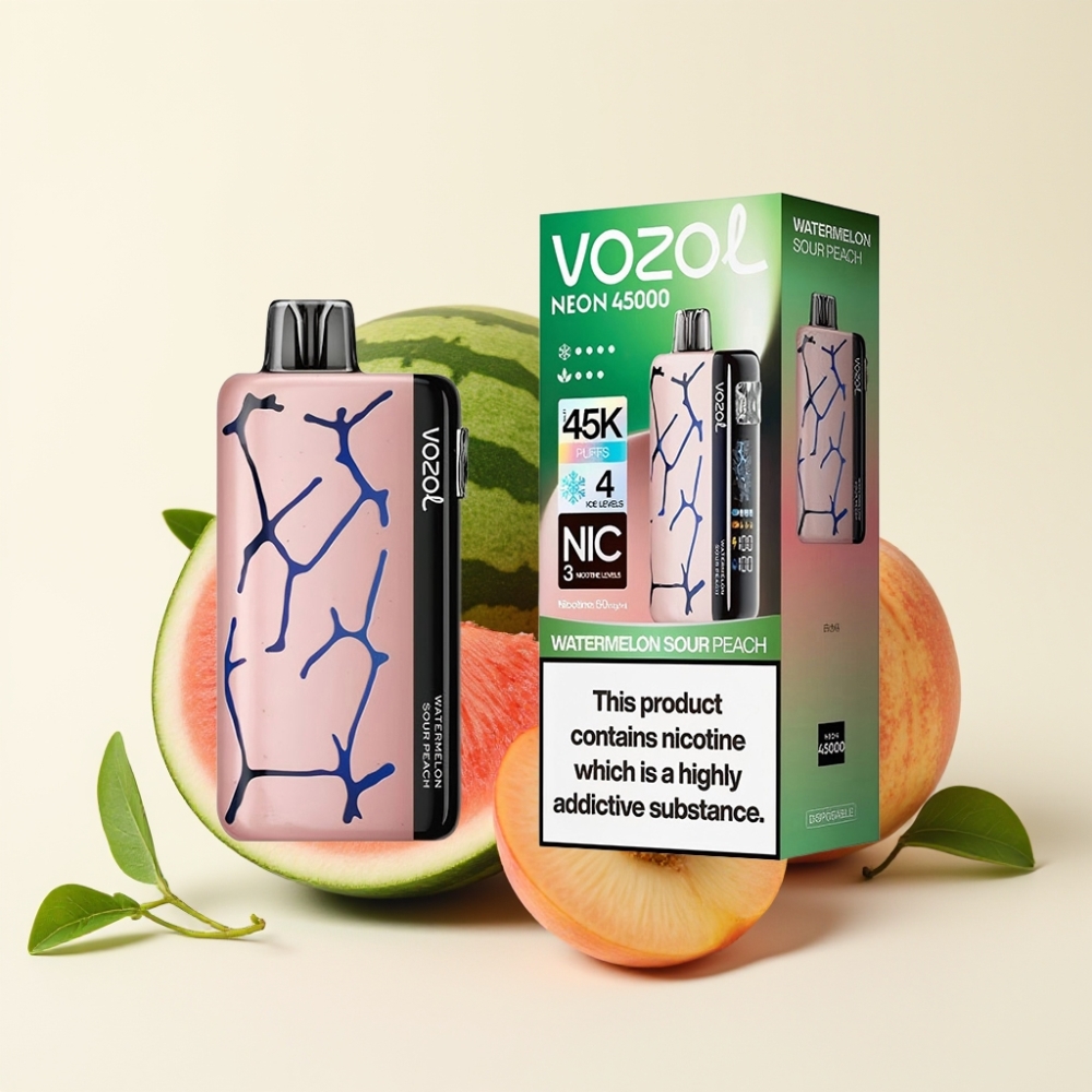 Vozol Neon 45K 45000 Puffs Desechable Sandía Melocotón Ácido 20ml 800mAh