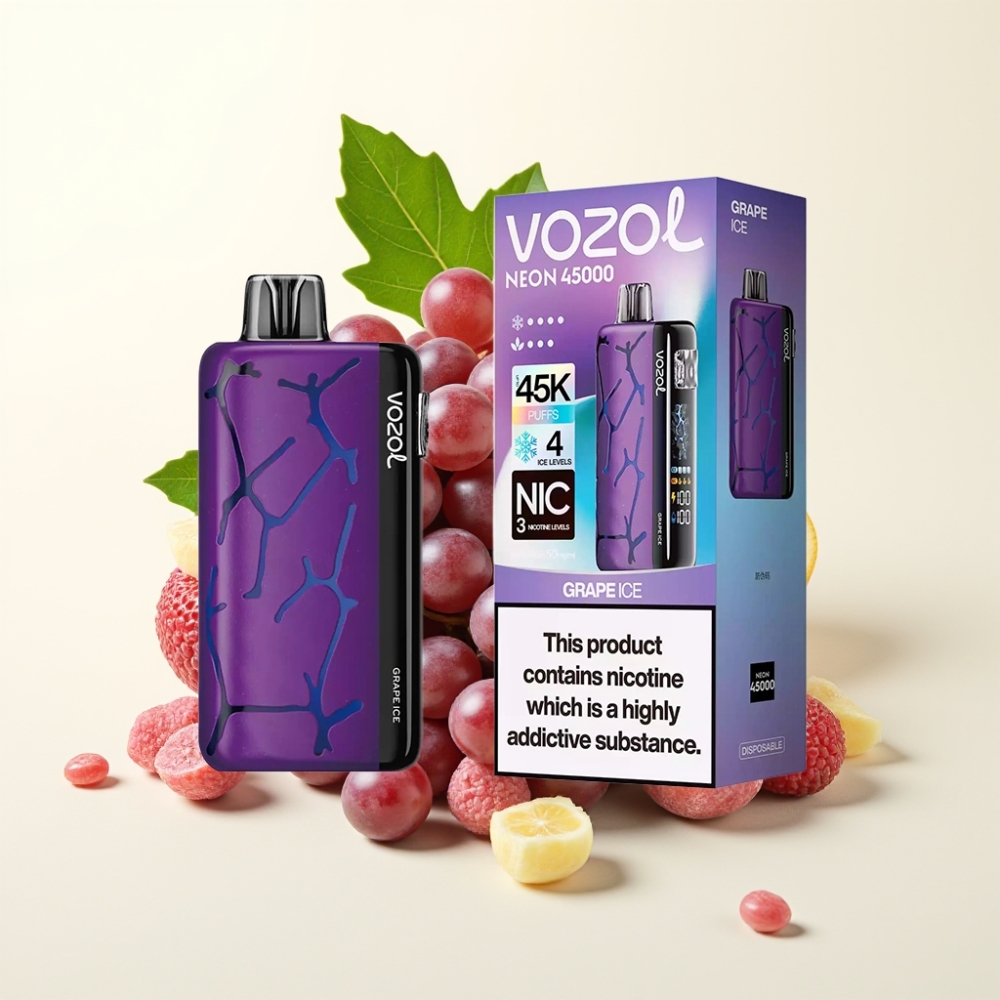 Vozol Neon 45K 45000 Puffs Desechable Vape Uva Helada Aire Ajustable