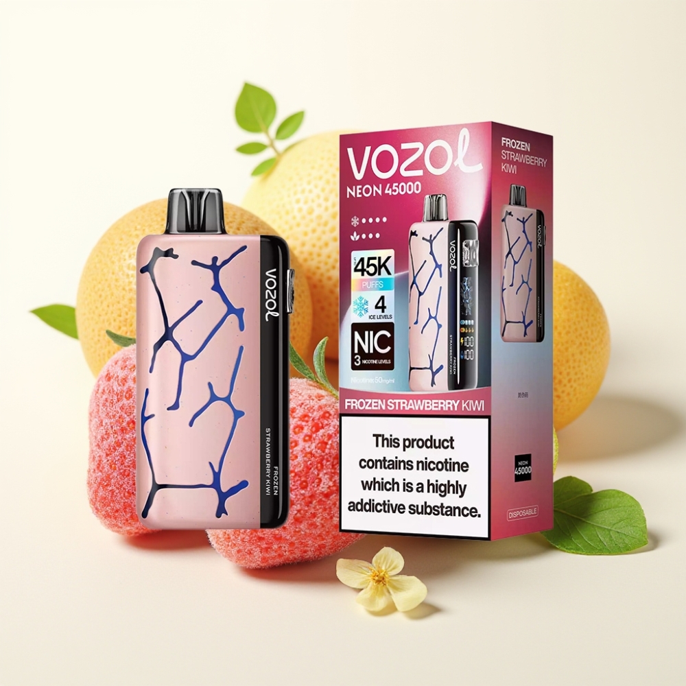 Vozol Neon 45K 45000 Puffs Vape Desechable Fresa Kiwi Congelada 20ml 50mg